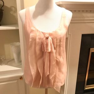 LOFT Ruffle Front Blouse Blush Pink Sz XS - 022